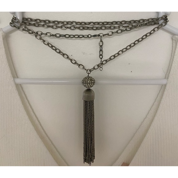 Silver plated Tassel Necklace - Picture 2 of 4